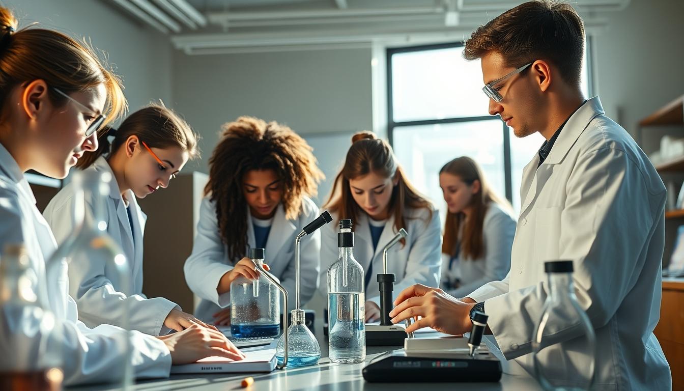 Students collaborating in study space