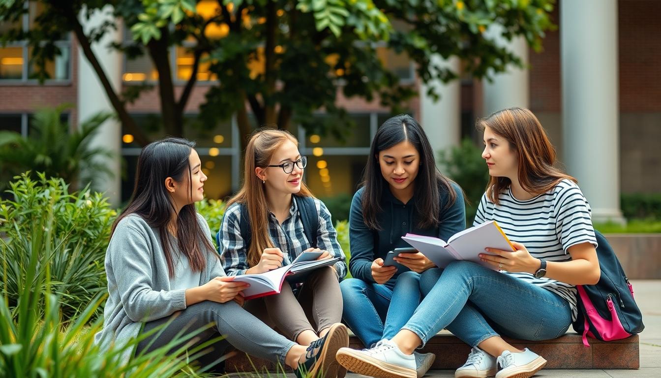 Students working in research laboratory